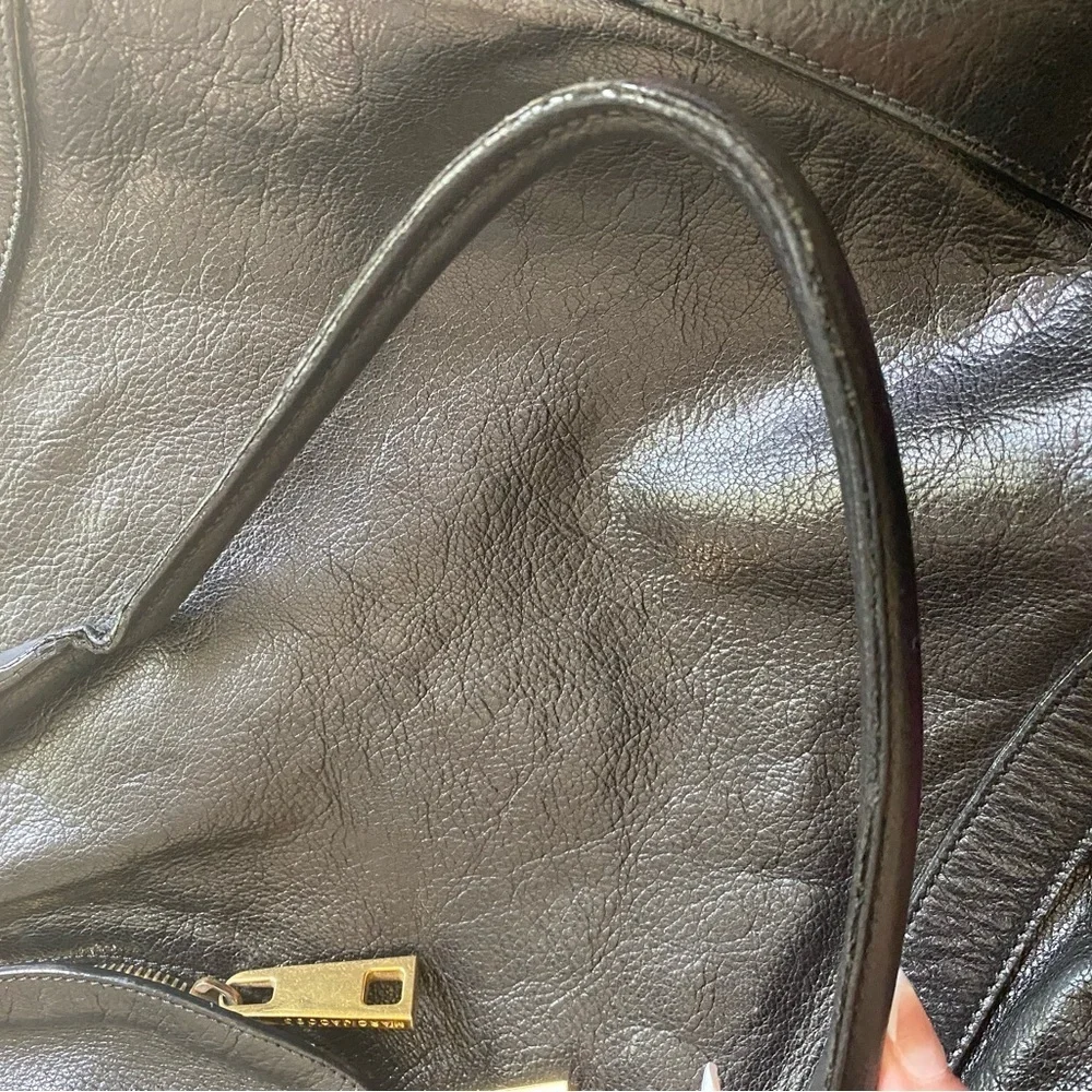 Marc JACOBS Black Wellington Fulton Leather Satchel Bag Large Purse Tote $1300